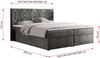 Boxspringbett, Doppelbett mit Multipocket-Matratzen und Topper, dekoratives Kopfteil - LEILA - 160 x 200 cm - Dunkelgrau Velours - H4 Bild 5