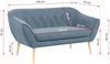 Sofa, Skandinavischer Stil, Holzbeine - PIRS - 2 Sitzer - Blau - Stoff Bild 3