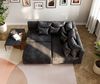 Eckcouch Clovis Anthrazit Antik Optik mit Hocker Ottomane Rechts Ecksofa Modular Bild 5