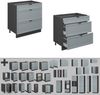 Küchenunterschrank Fame-Line Hellblau-grau 80 cm mit 3 Schubladen, ohne Arbeitsplatte Vicco Bild 5