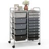 COSTWAY Rollcontainer, Bürocontainer mit 15 stapelbaren Schubladen & Rollen Bild 4