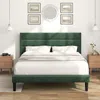 Polsterbett, Doppelbett mit Kopfteil und Lattenrost, 140x200 cm, Bezug, Samt Bild 4
