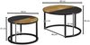 Couchtisch 2er Set Mango Massivholz / Stein-Optik Sofatisch Rund Modern, Design Beistelltisch 2-teilig, Runde Wohnzimmertische, Holztisch Satztische Metall Bild 4
