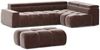 Ecksofa Designersofa DARCY in Stoff Salvador Braun Ottomane Links Bild 5
