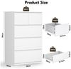BEWISHOME Kommode mit 5 Schubladen, Sidebord für Flur Schlafzimmer Wohnzimmer (1 St), Maße 68x38x94 cm, griffloses Design aus verdicktem MDF Bild 2