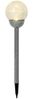 3x LED Solarlampe, Edelstahl silber, Bruchglas Kugel, H 56 cm Bild 5