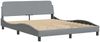 vidaXL Bett mit Matratze "Hvar" Hellgrau 160x200 cm Stoff 3208541 Bild 4