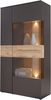Highboard Vitrine COMO Verglasung rechts Optik Grau / Planked Eiche Bild 3
