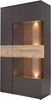 Highboard Vitrine COMO Verglasung rechts Optik Grau / Planked Eiche Bild 4