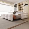 Polsterbett, Ausziehbares Schlafsofa Puffbett, Teddy Samt Stoff, Beige, 90/180 x 190 cm Bild 3