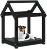 vidaXL Hundebett 61 x 50 x 70 cm Massivholz Kiefer, Schwarz Bild 4
