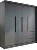 Schwebetürenschrank KLARI 2-türig Schrank 200 cm (mit Spiegel) Farbe: Graphit, Graphit, Graphit Bild 2