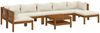 vidaXL 8-tlg. Garten-Lounge-Set mit Creme Kissen Massivholz Akazie 3086955 Bild 2