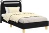 vidaXL Kinderbettgestell mit Kopfteil Schwarz 80 x 160 cm Stoff 42011211 Bild 2
