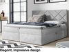 MEBLINI Boxspringbett BOTTEGA 120x200 cm mit Bettkasten – H3/Hellgrau Samt Polsterbett - Gepolstert Doppelbett mit Matratze und Topper - Polsterbett mit Stauraum - Bett mit Kopfteil – Stauraumbett Bild 3