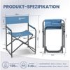 HOMECALL Regiestuhl Ultraleicht Klappstühle Faltbar Campingstuhl Gartenstuhl (Klappbare Rückenlehne, 1 St), bis 120kg, Rostfreier Aluminiumrahmen, Angenehme Polsterung Bild 2