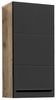 Hängeschrank >Vista< 1 Tür, 1 Boden, schwarz matt / viking oak Dekor - 34x70x23cm (BxHxT) Bild 4