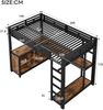 Merax Metall-Hochbett, (140 x 200 cm) Kinderbett, mit integriertem Arbeitsbereich, LED-Beleuchtung, USB-Anschlüssen und viel Stauraum, schwarz Bild 4