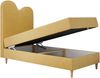 Kinderbett FLOW, Boxspringbett für Kinder, mit hohem Kopfteil, Einzelbett mit Matratze - 90x180 - Gelb Velours - Topper Visco Bild 5