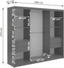 Schwebetürenschrank LUMOS in Grau inkl. Innenausstattung, mit Lamellen-Optik, Weiß, Breite 240 cm, moderner Kleiderschrank - mit Schubladen Bild 5
