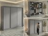 Schwebetürenschrank LUMOS in Grau inkl. Innenausstattung, mit Lamellen-Optik, Weiß, Breite 240 cm, moderner Kleiderschrank - mit Schubladen Bild 2