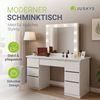 Juskys 'Talea' Schminktisch, mit LED-Spiegel & 7 Schubladen, stufenlos dimmbar, 3 Farbtemperaturen, Stauraum, elegantes Design, Weiß, 110 x 40 x 141 cm Bild 2