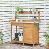 Yaheetech Pflanztisch mit Schubladen & Unterschrank, Blumentisch Gärtnertisch mit verzinkter Arbeitsplatte, wetterfest, 101 x 46 x 125 cm, Holzfarbe Bild 3