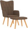 vidaXL Relaxsessel mit Hocker Braun Stoff [327537] Bild 2