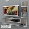 ibonto WOHNWAND 149,5 x 120,8 x 29,5 cm Weiß-Cordoba mit Bücherregal (H 29.5 x T 120.8 x B 149.5 cm) Bild 2