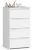Home Collective Kommode 40 cm breit Holz Highboard Sideboard für Flur Schlafzimmer Wohnzimmer (Mehrzweckschrank Schrank schmal Kommode Schlafzimmer mit Schubladen), Kinderzimmer Organizer, 73 cm hoch mit 4 Schubladen weiß Bild 5
