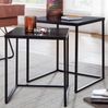 Wohnzimmertisch 2er Set Metall Beistelltisch Eckig Schwarz, Design Beistelltisch Industrial, Sofatisch Couchtisch Quadratisch, Tischset 2-teilig Satztisch Stahl Bild 2