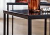 Wohnzimmertisch 2er Set Metall Beistelltisch Eckig Schwarz, Design Beistelltisch Industrial, Sofatisch Couchtisch Quadratisch, Tischset 2-teilig Satztisch Stahl Bild 5