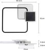 ZMH LED Deckenleuchte 45*41cm, 46W, 3000K-6000K Dimmbar Lampe Schwarz mit Design für Schlafzimmer Büro Küche Bild 4