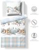 Fleuresse Aspen Biber Bettwäsche 155x220 Rehe Bäume Häuser Winter Karo 434472-02 Bild 5