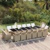 vidaXL 17-tlg. Garten-Essgruppe mit Kissen Poly Rattan Beige 3095624 Bild 1