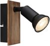 Wandleuchte, Holz, braun schwarz, beweglicher Spot, H 10,5 cm Bild 3