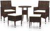 vidaXL 5-tlg. Garten-Lounge-Set Poly Rattan Braun 3058471 Bild 2