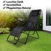 Brixy Faltbare Gartenstühle 2er Set Liegestühle - Faltbar - Verstellbar - Ergonomisches Kopfkissen - Metall - Textil - Schwarz Bild 3