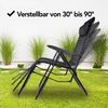 Brixy Faltbare Gartenstühle 2er Set Liegestühle - Faltbar - Verstellbar - Ergonomisches Kopfkissen - Metall - Textil - Schwarz Bild 5
