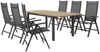 Gartenesstisch Lyon aus Aluminium und Teakholz, modern, schwarz natur, ausziehbar für 8–10 Personen Bild 4