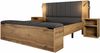 Polsterbett 160×200 cm aus Holz mit USB-Anschluss und Leselampen, eiche Bild 5