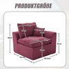Flieks Einzelsofa Cord Quadrat – Einzelsitzer mit Kissen, ideal im Doppelpack für Ihr Wohnzimmer, Bordeaux Bild 4