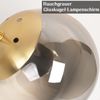 ZMH Deckenlampe Glas Deckenleuchte Flur: Vintage E27 Flurlampe Decke in Gold Kugelglas Deckenbeleuchtung 2 flammig Industrial Küchenlampe aus Metall für Küche - Ohne Leuchtmittel Bild 5
