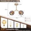 ZMH Deckenlampe Glas Deckenleuchte Flur: Vintage E27 Flurlampe Decke in Gold Kugelglas Deckenbeleuchtung 2 flammig Industrial Küchenlampe aus Metall für Küche - Ohne Leuchtmittel Bild 2