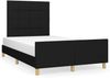 vidaXL Polsterbett mit Kopfteil Stoff Schwarz 120x200 cm Bild 2