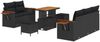 vidaXL Gartensofa-set mit Kissen 10 pcs Schwarz Poly-Rattan 3365069 Bild 2