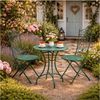 HTI-Living Garten-Essgruppe Sitzgruppe Metall grün Bistro Set Tisch und 2 Stühlen Balkon Terrasse, (Set, 3-tlg, 1 Tisch 2 Stühle), Sitzgruppe Essgruppe Balkonset Bild 4