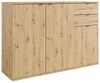 Raumhirsch Furniture Kommode Sideboard, Wohnschrank, Anrichte, praktisch Schrank (Maße: 120 x 35 x 82,5 cm (3-türig, 2 Schubladen), kompakt, pflegeleicht, stabile Konstruktion Bild 2