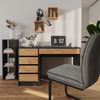 Schreibtisch Sherry Anthrazit/Goldkraft Eiche 55 x 120 cm mit Schubladen Vicco Bild 3