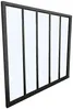 Vente-unique - BAYVIEW Innenglaswand MetallGlas Schwarz - B 3,5 cm x H 130 cm x L 150 cm Bild 2